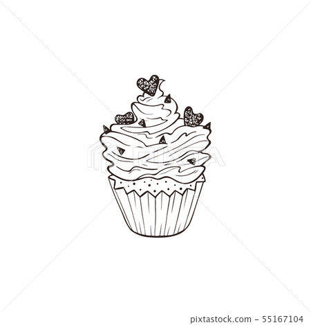 hand drawn cupcakes 55167104