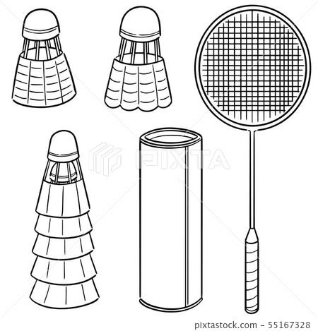 vector set of badminton equipment - Stock Illustration [55167328] - PIXTA