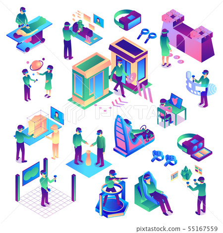 VR Games Isometric Set 55167559