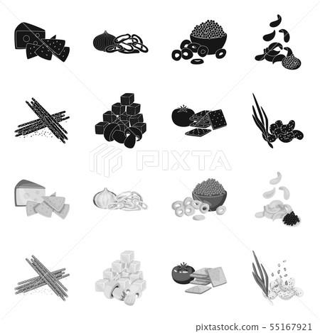 Vector design of taste and seasonin logo. Collection of taste and organic stock vector illustration. 55167921