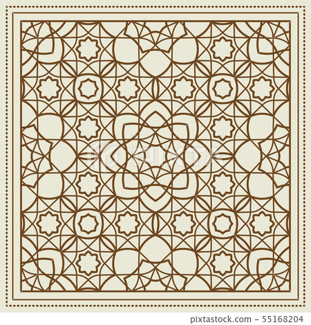 Beige scarf design with geometric pattern Beige scarf design with geometric pattern 55168204