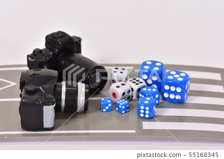 Camera and Road and Dice 55168345