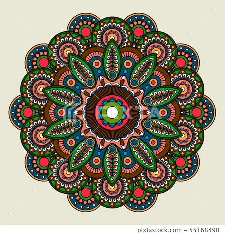 Floral bright colored mandala illustration 55168390