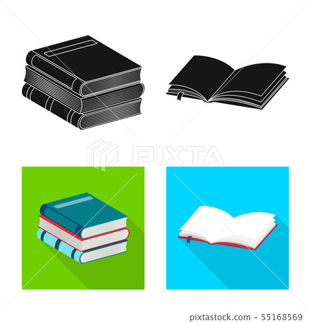 Isolated object of training and cover icon. Set of training and bookstore stock symbol for web. 55168569