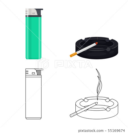 Isolated object of refuse and stop sign. Set of refuse and habit stock symbol for web. 55169674