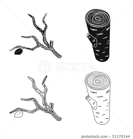 Isolated object of tree and raw symbol. Set of tree and construction stock vector illustration. Isolated object of tree and raw symbol. Set of tree and construction stock vector illustration. 55170144