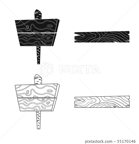 Isolated object of raw and forest logo. Set of raw and hardwood stock symbol for web. 55170146