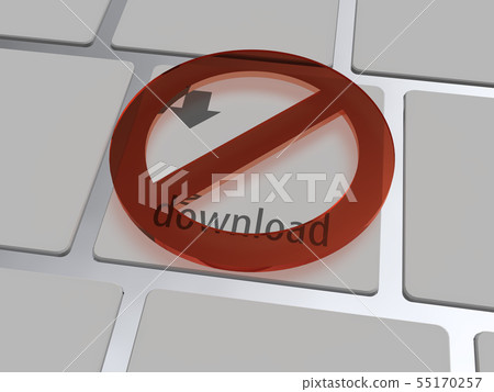 CG 3D插圖3D設計素材PC網鍵盤下載非法 55170257