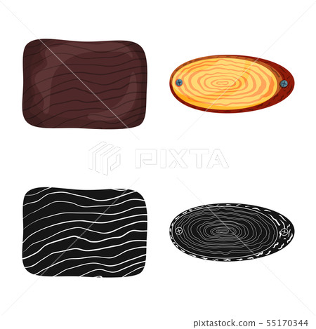 Isolated object of raw and forest symbol. Collection of raw and hardwood vector icon for stock. Isolated object of raw and forest symbol. Collection of raw and hardwood vector icon for stock. 55170344