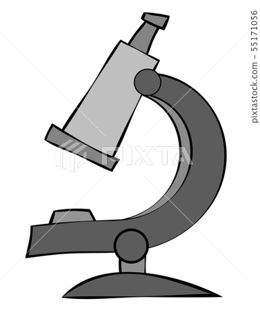 gray school microscope on a white background, 55171056
