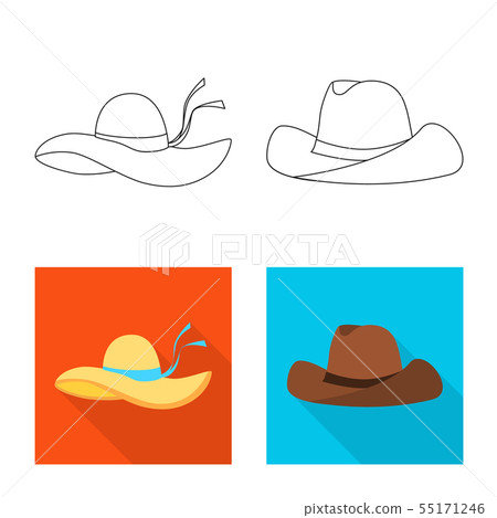 Isolated object of clothing and cap icon. Set of clothing and beret stock vector illustration. Isolated object of clothing and cap icon. Set of clothing and beret stock vector illustration. 55171246
