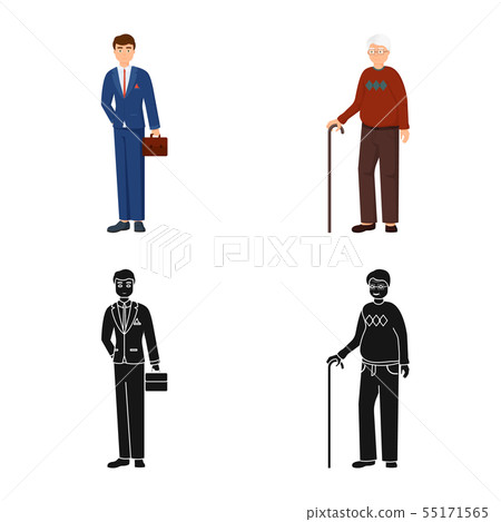 Vector illustration of character and avatar icon. Collection of character and portrait stock vector Vector illustration of character and avatar icon. Collection of character and portrait stock vector 55171565