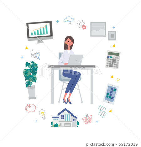 Woman illustration icon Woman illustration icon 55172019