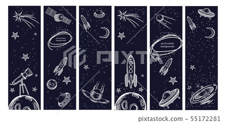 A set of banners on space themes. Educational concept. 55172281