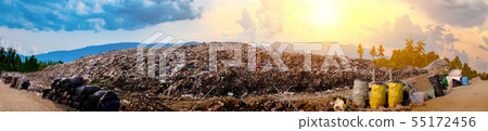 Mountain large garbage pile and pollution,Pile of Mountain large garbage pile and pollution,Pile of 55172456