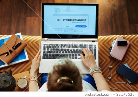 trendy woman blocking social media account trendy woman blocking social media account 55173523