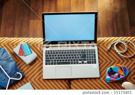 laptop with blank screen and stuff laptop with blank screen and stuff 55173801