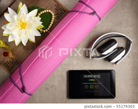 tray with fragrant stuff for yoga and tablet PC playing music tray with fragrant stuff for yoga and tablet PC playing music 55174303