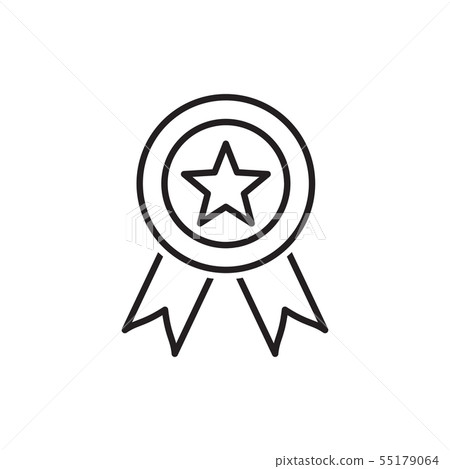 Line icon of award medal with star Line icon of award medal with star 55179064