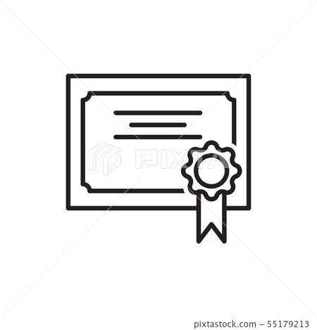 line icon of award certificate line icon of award certificate 55179213