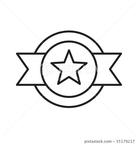 Line award badge icon with star Line award badge icon with star 55179217