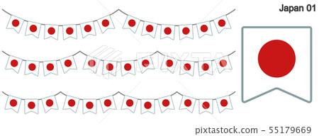 Garland of Japan flag vector data (bunting... - Stock Illustration ...