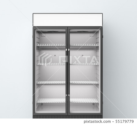 commercial fridge with transparent glass doors 55179779