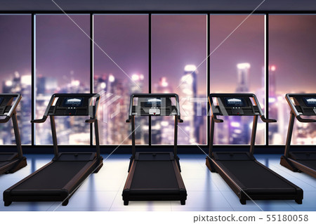 treadmills in fitness gym treadmills in fitness gym 55180058