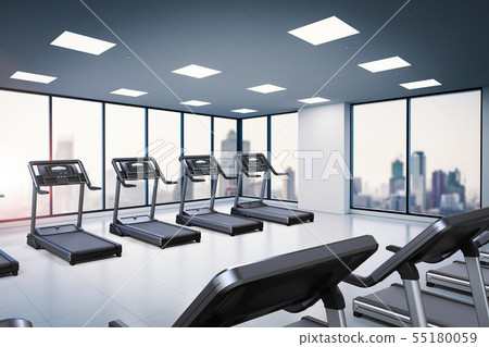 treadmills in fitness gym treadmills in fitness gym 55180059