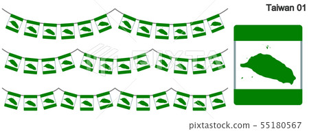 Garland vector flag of Taiwan flag (bunting garland) Garland vector flag of Taiwan flag (bunting garland) 55180567