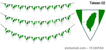 台灣國旗（彩旗花環）的花環矢量旗幟 55180568
