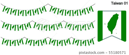 台灣國旗（彩旗花環）的花環矢量旗幟 55180571