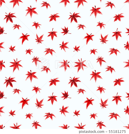 Seamless pattern with red leaves of japanese... - Stock Illustration ...