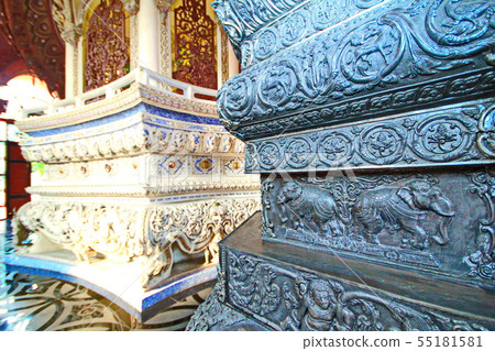 Take photo the art of Buddha image in hall within Take photo the art of Buddha image in hall within 55181581