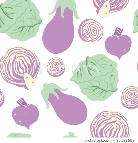 Seamless pattern with hand drawn vegetables - Stock Illustration ...
