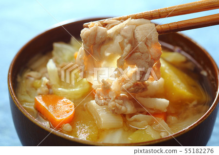 Pork soup Miso soup Pork soup Miso soup 55182276