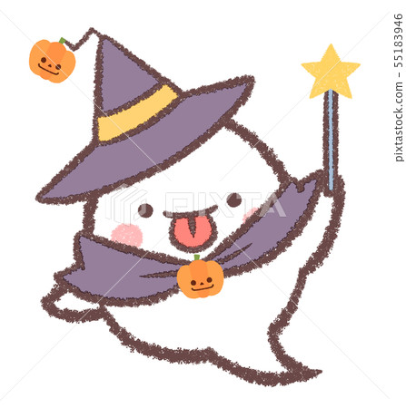 Halloween witch ghost walking stick 55183946