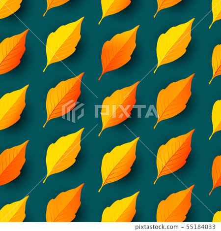 Autumn leaves seamless pattern background - Stock Illustration ...