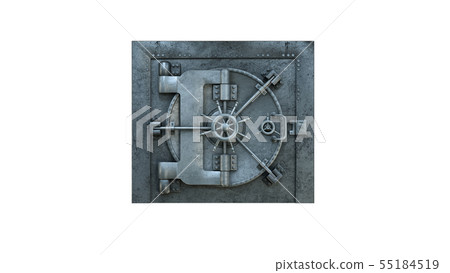3d render Opening Of The Vault Door In Bank on white background 55184519