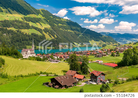 Swiss village Lungern, Switzerland Swiss village Lungern, Switzerland 55184726