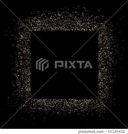 Gold square frame and Glitter. Glowing particles Gold square frame and Glitter. Glowing particles 55185432