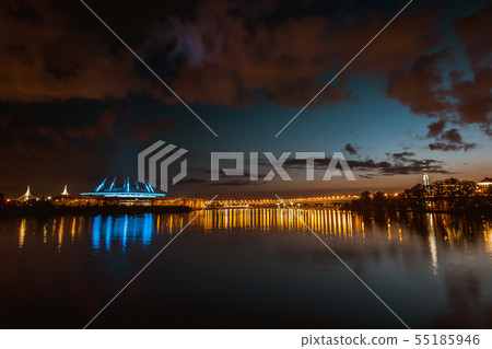Beautiful view of the Zenit-Arena and Lahta Center 55185946