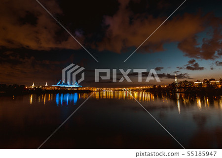 Beautiful view of the Zenit-Arena and Lahta Center Beautiful view of the Zenit-Arena and Lahta Center 55185947