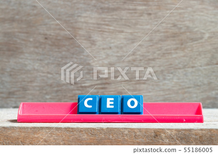 Tile letter on red rack in word CEO Tile letter on red rack in word CEO 55186005