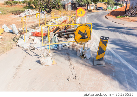 Road Electricity Cable Trench Construction 55186535