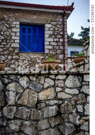 Street view, blue window, Ioannina island, Greece Street view, blue window, Ioannina island, Greece 55186592