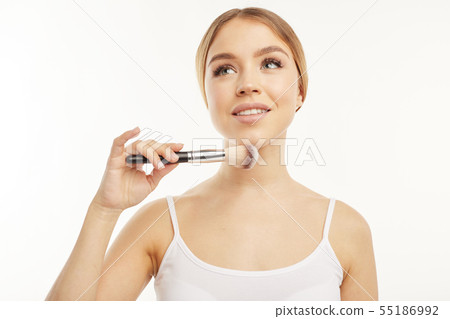 Personal hygiene objects and examples of their usage. 55186992