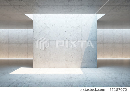 blank concrete space interior, 3d rendering 55187070