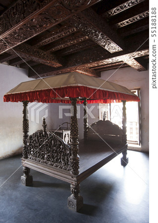 bed in ancient wooden palace Padmanabhapuram of t bed in ancient wooden palace Padmanabhapuram of t 55188188