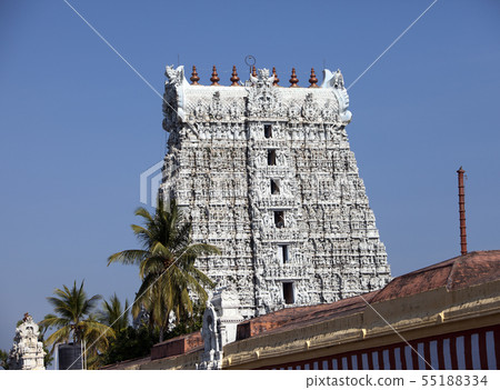 Hindu temple in the Kanyakumari, Tamil Nadu, India 55188334